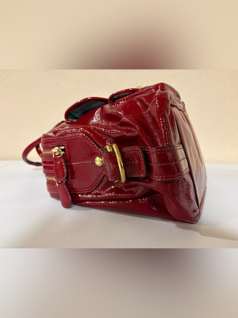 Coach Red Patent Turn Lock Satchel Bleeker Street Limited Edition Peyton 13051 - Picture 8 of 12